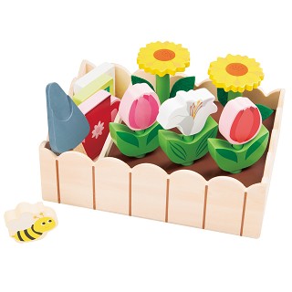 Flower planting in box